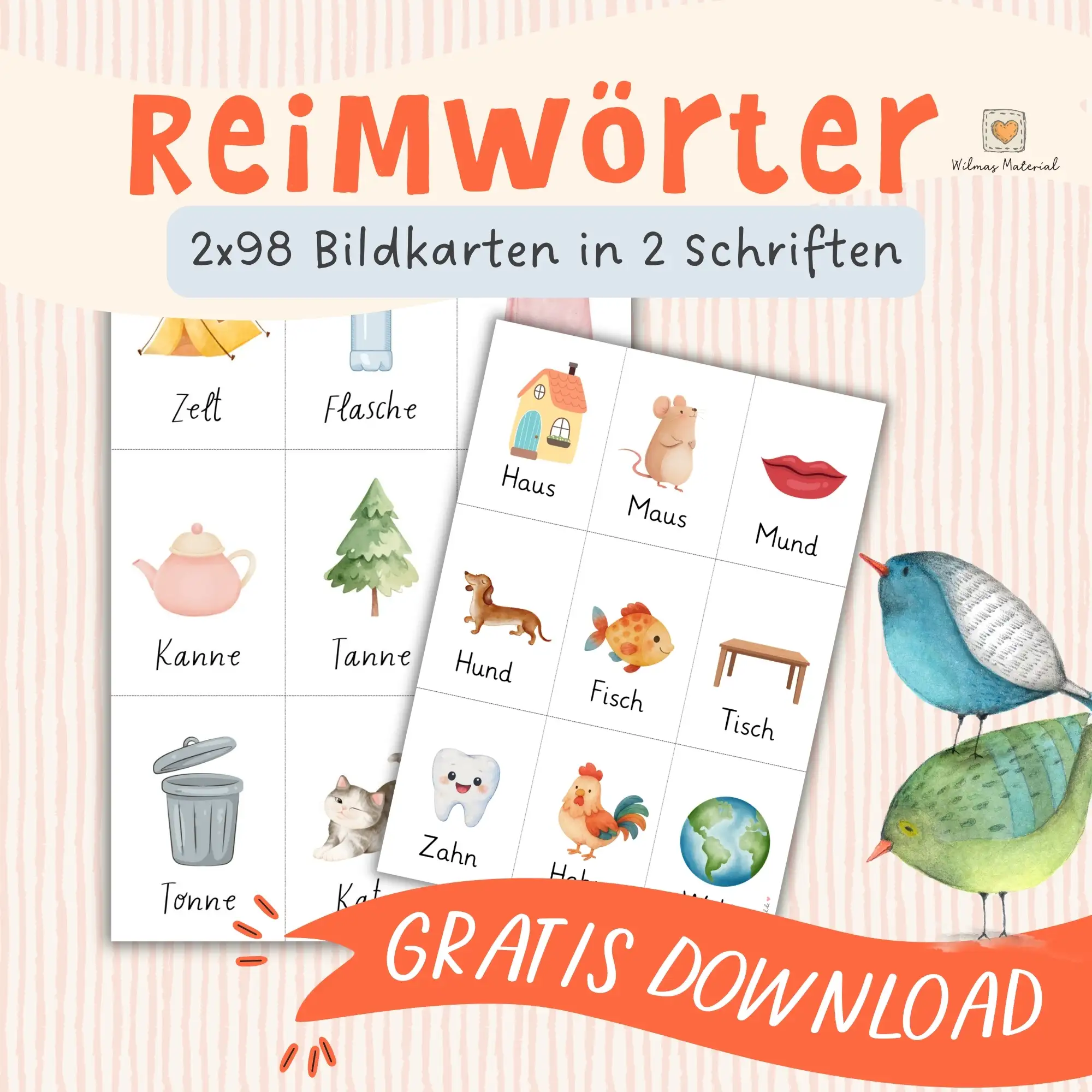 Reimwörter lernen mit Rudi Reimgeist für Kinder